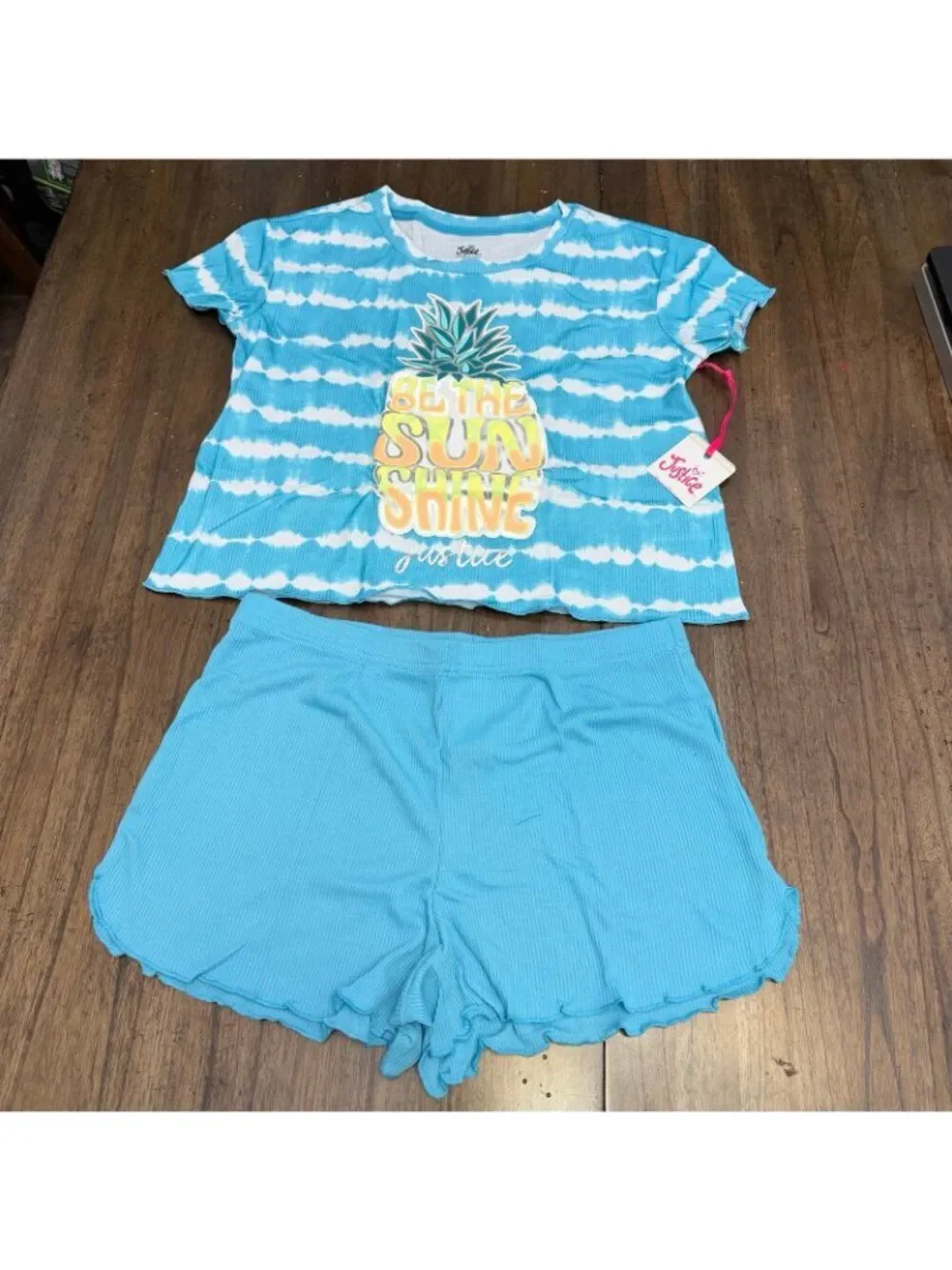 Justice Shorts Pajama Set 2 Piece Size 10P